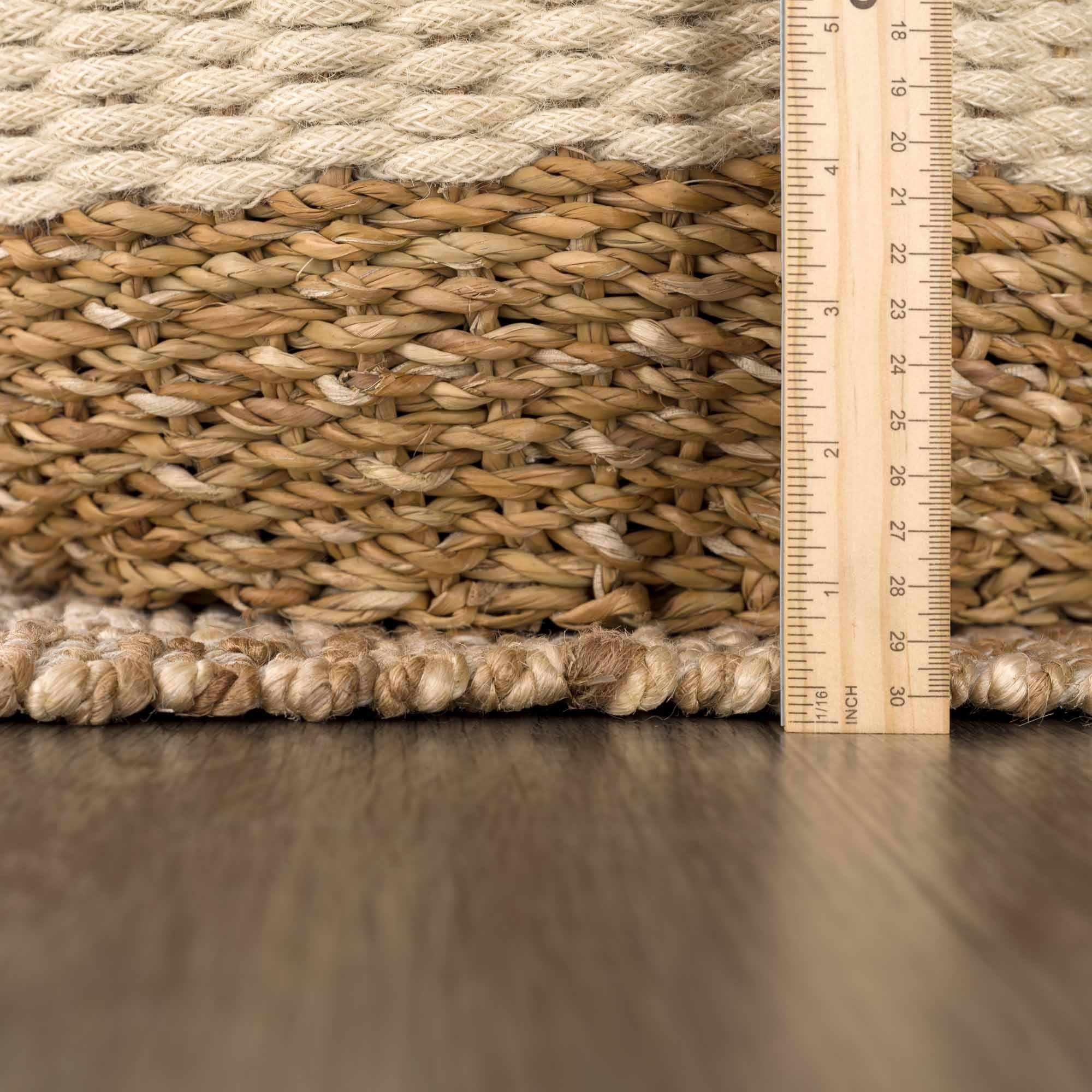 Ionut Checkered Jute Area Rug