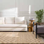 Ionut Checkered Jute Area Rug