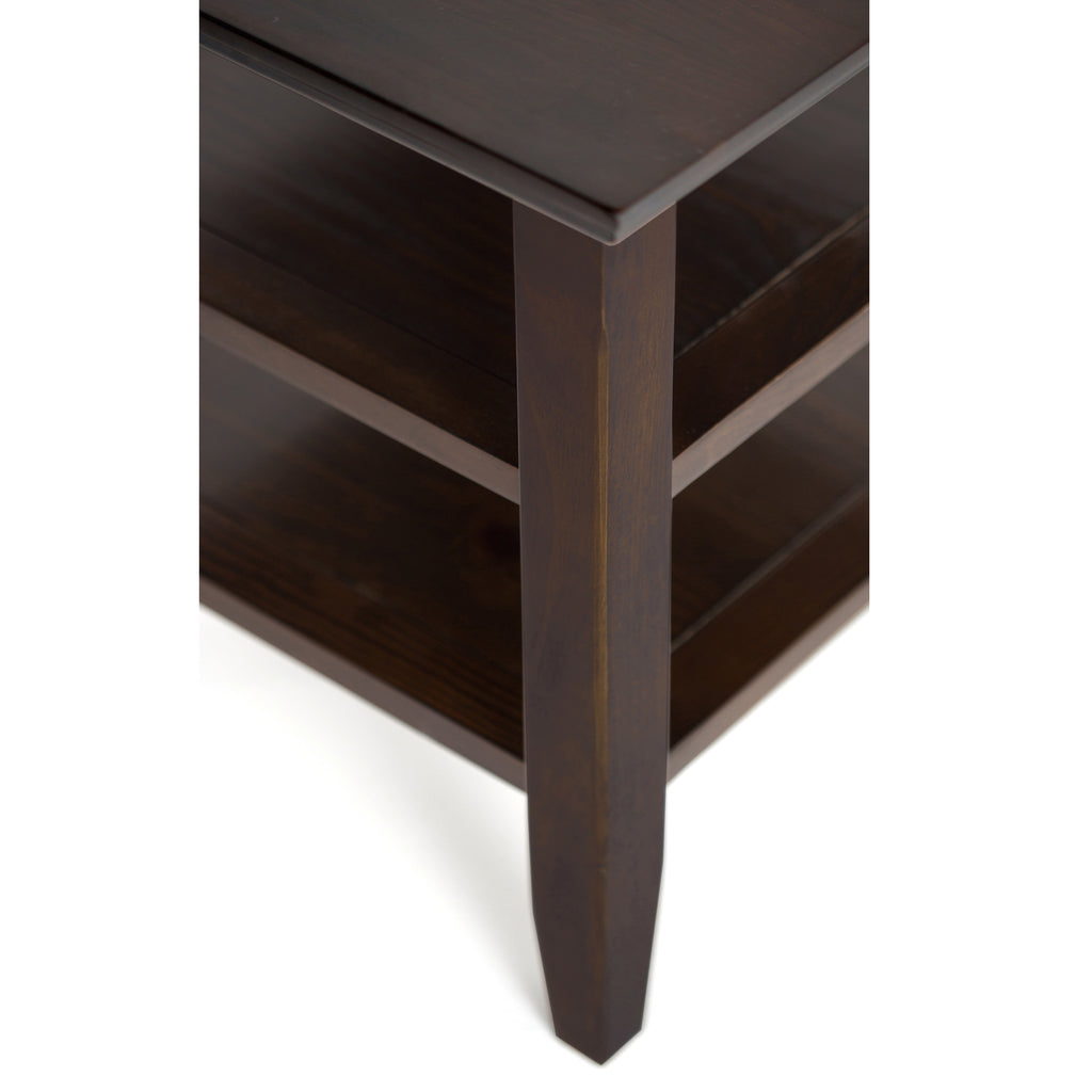 Acadian Solid Wood Narrow Side Table in Brunette