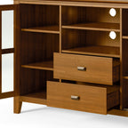 Artisan 53 Inch Wide Solid Wood Tall TV Stand in Light Golden