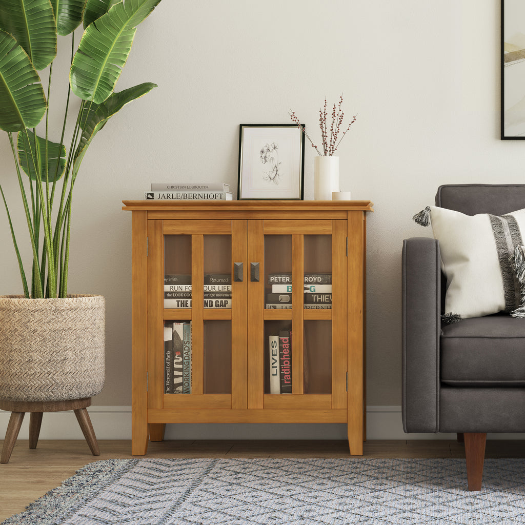 Artisan 30" Wide Solid Wood Low Storage Cabinet in Light Golden