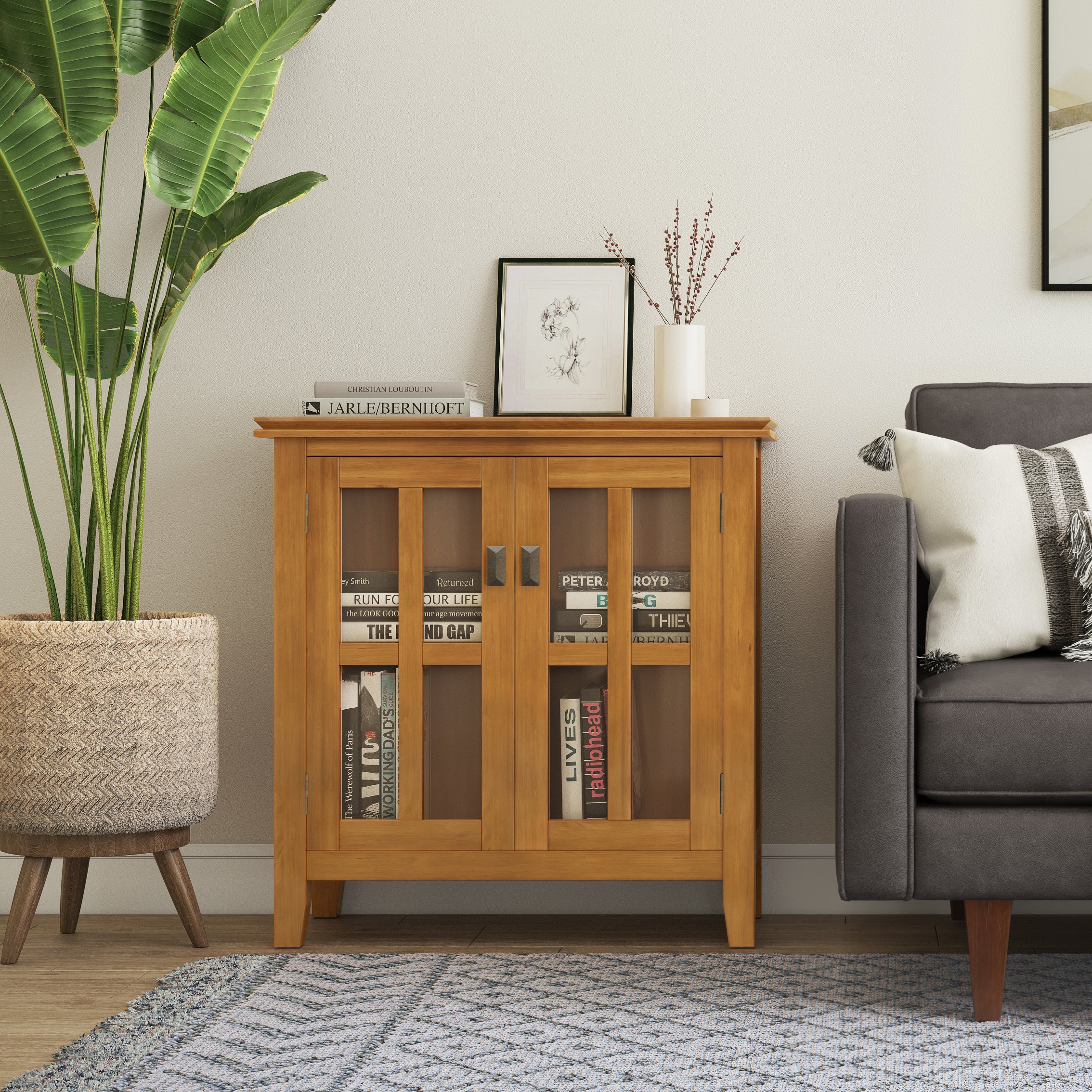 Artisan 30" Wide Solid Wood Low Storage Cabinet in Light Golden