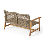 Hampton Wood + Wicker Loveseat