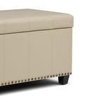 Amelia 33 Inch Wide Storage Ottoman Bench in Satin