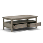 Warm Shaker Solid Wood 48 Inch Wide Transitional Coffee Table