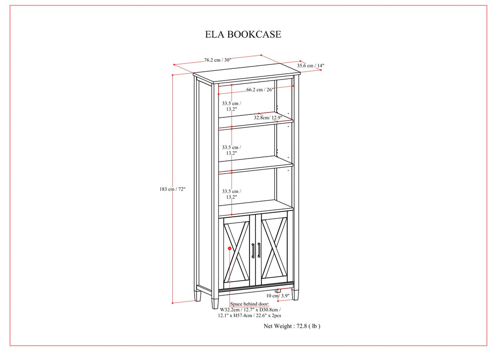 Ela - Bookcase - Smoky