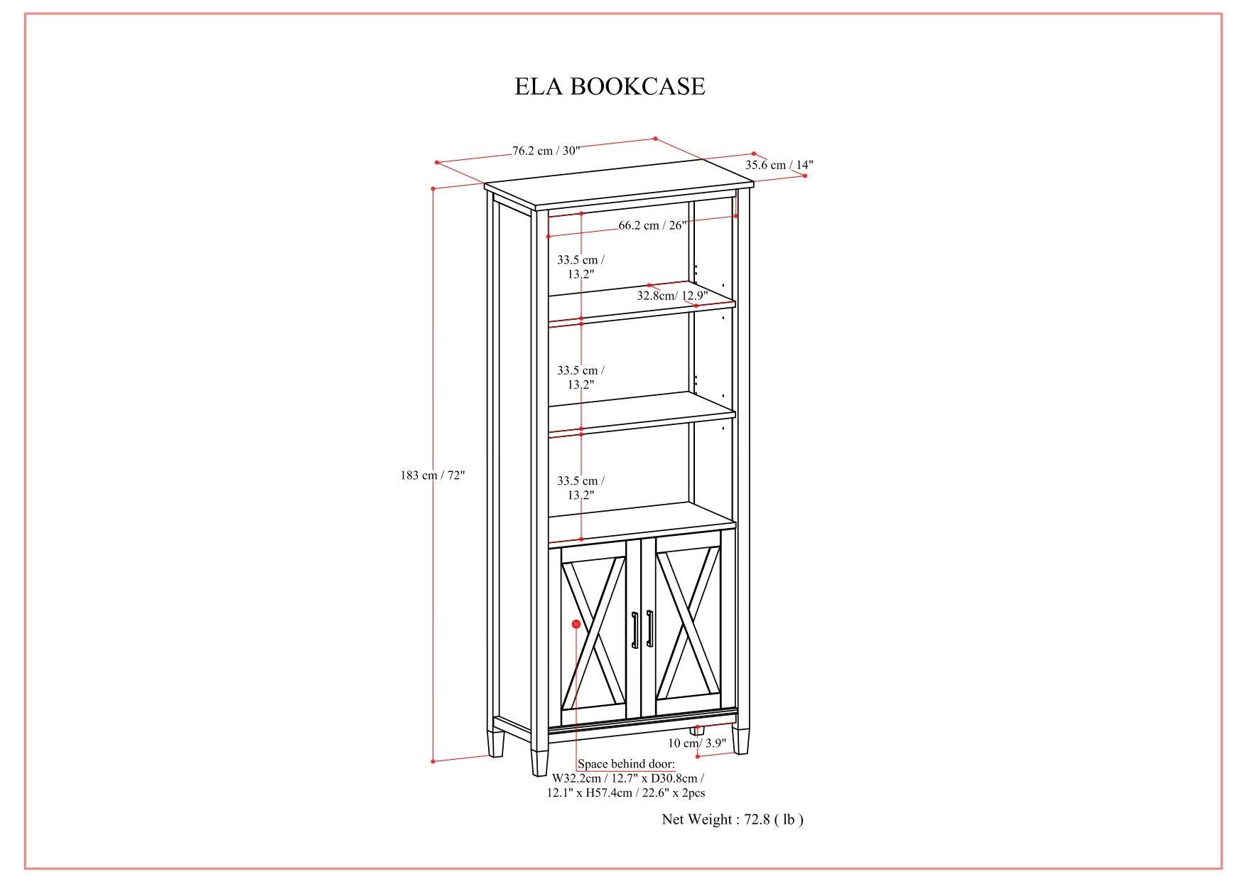 Ela - Bookcase - Smoky