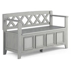 Amherst Solid Wood Entryway Storage Bench in Fog