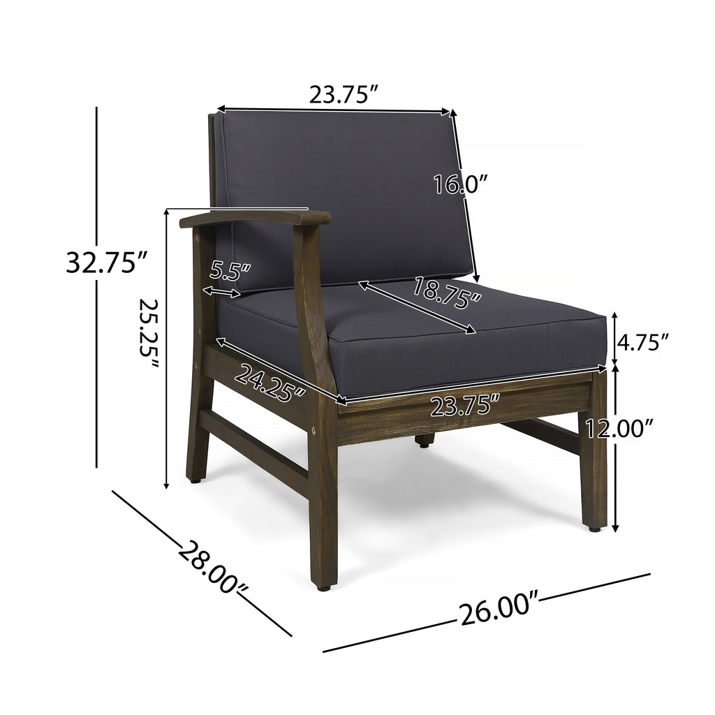 Perla Left Armchair in Dark