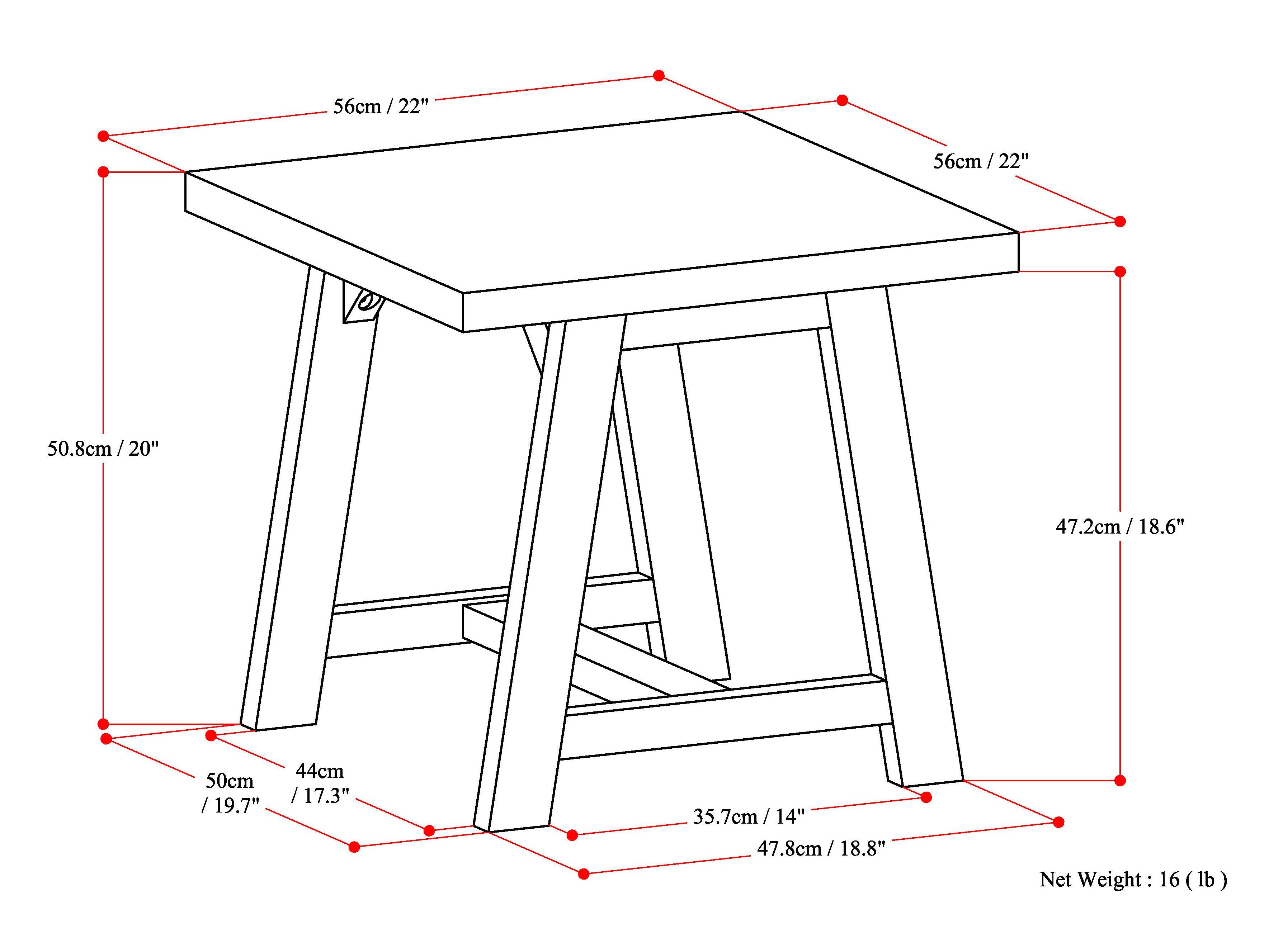 Sawhorse End Table - Distressed