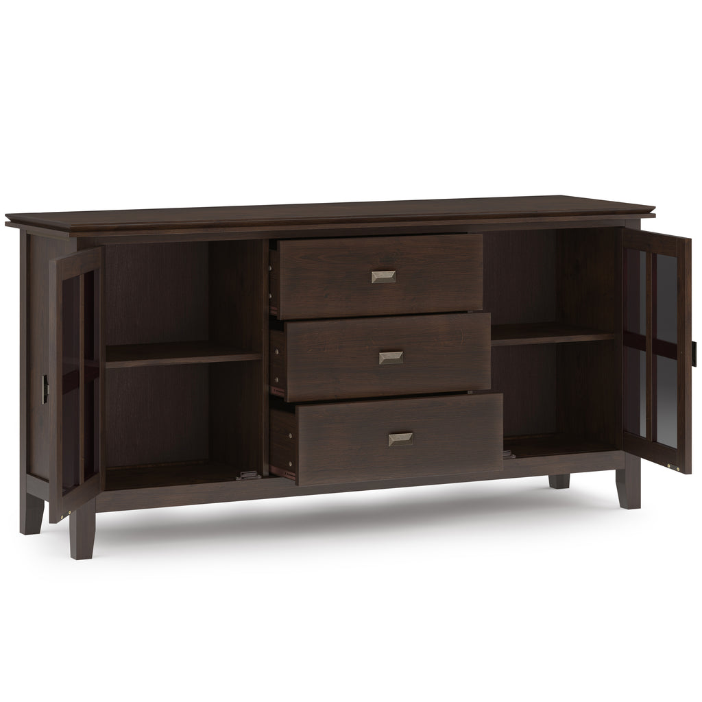 Artisan 60 Inch Wide Solid Wood Large Sideboard Buffet