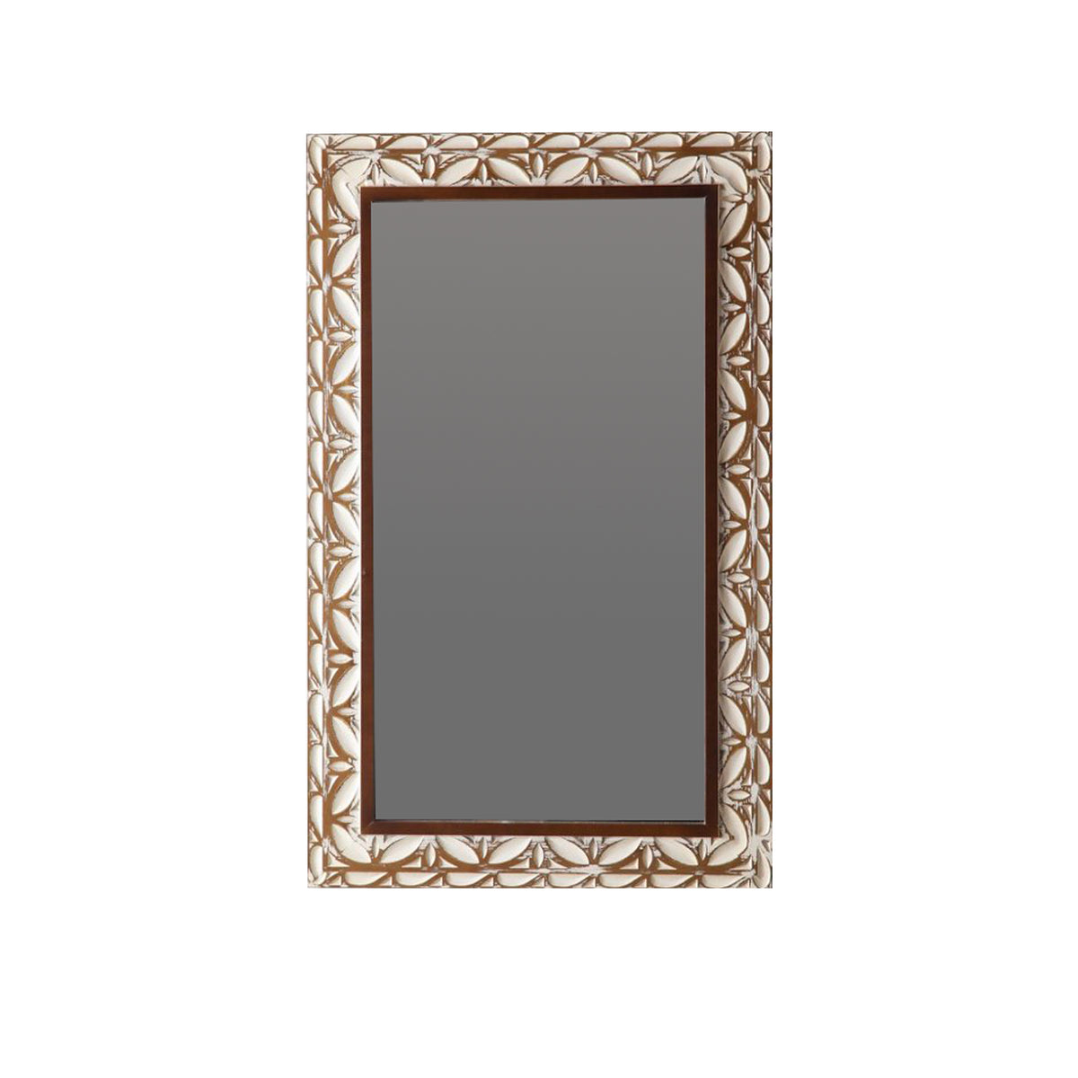 29.13"×47.24" Rectangular Carved Leaf Wall Mirror