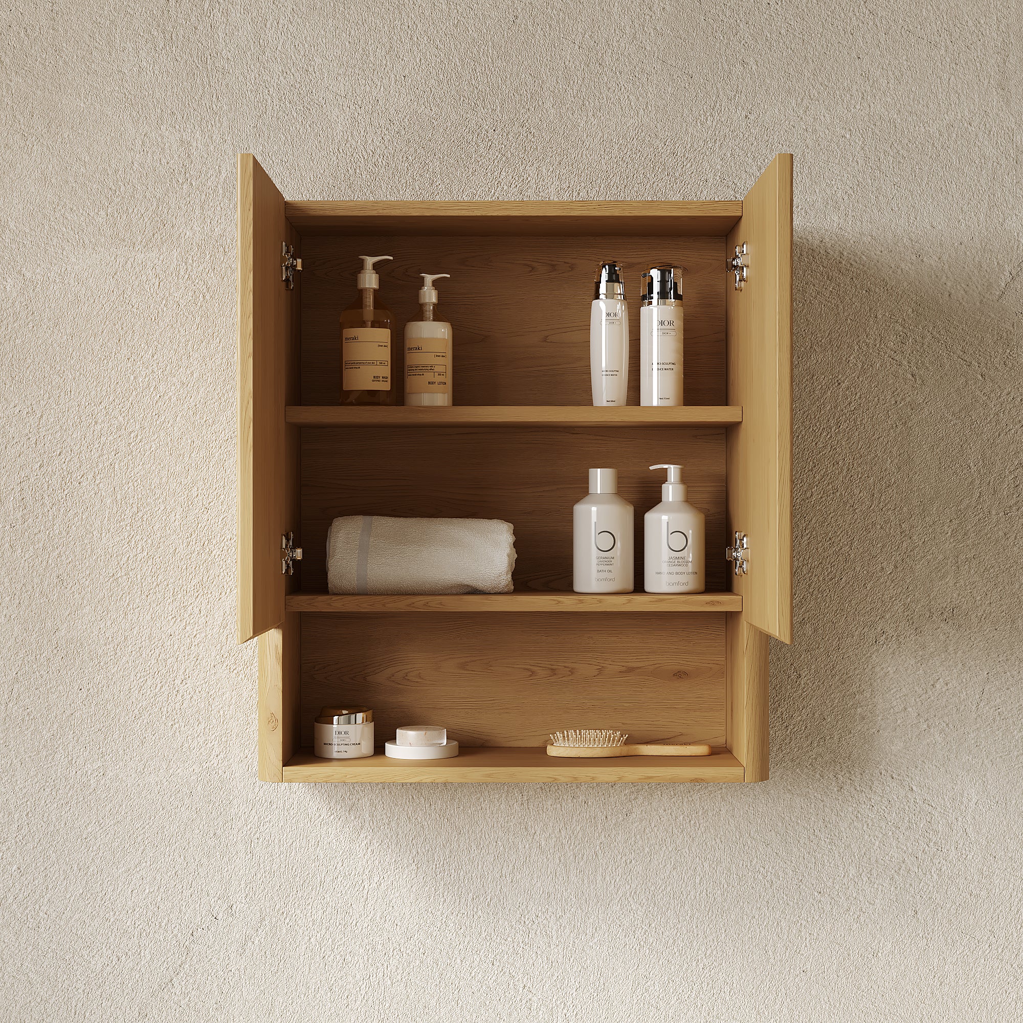 ZULA 26" Wall-Mounted Striped Bathroom Cabinet