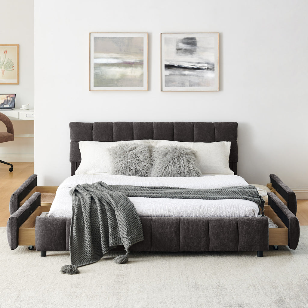 Queen Size Upholstered Bed with Storage