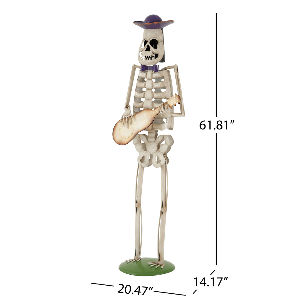 Halloween Skeleton Guitar Yard Decoration