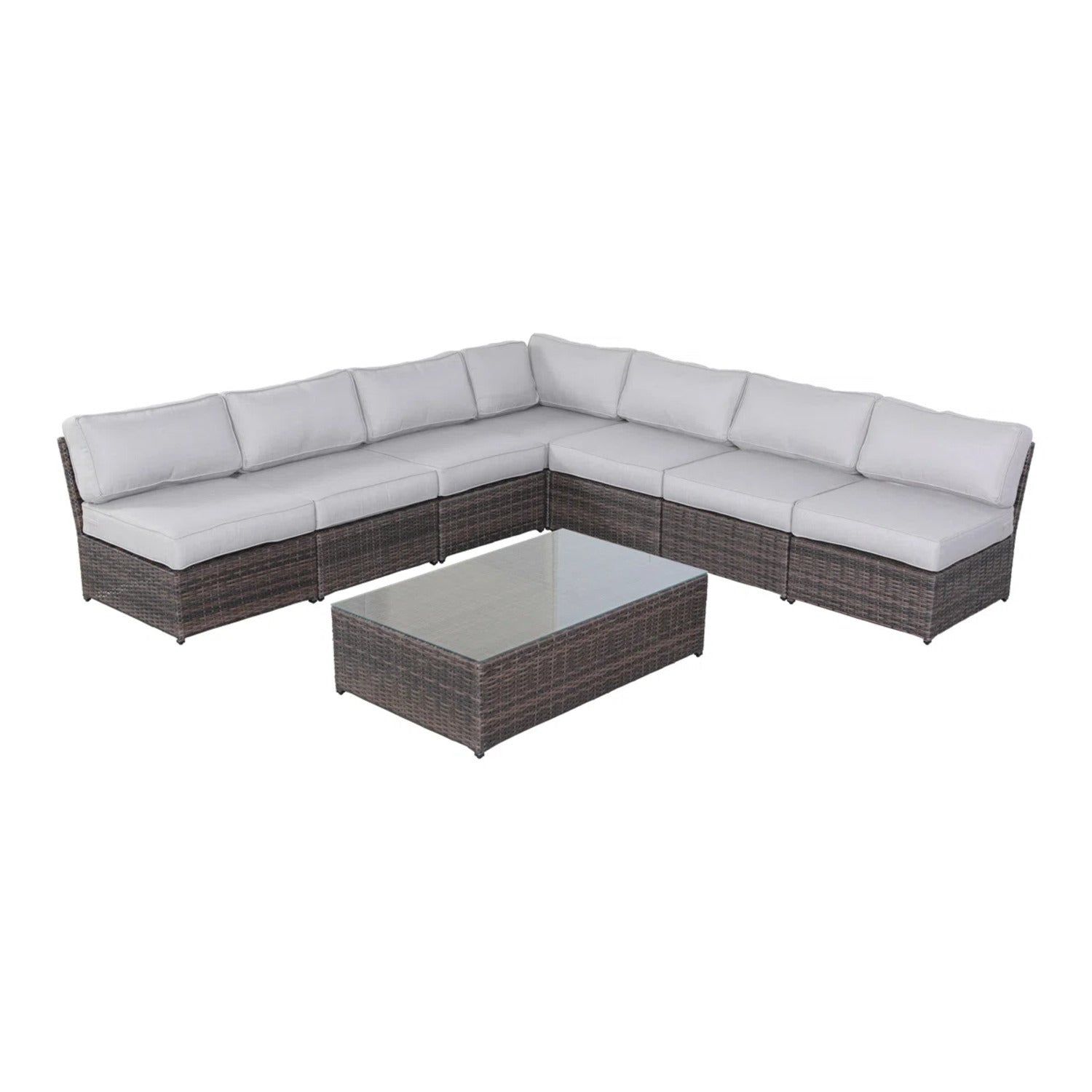 Fully Assembled 6-Person Extra-Wide Wicker Outdoor Seating Set with Cushions