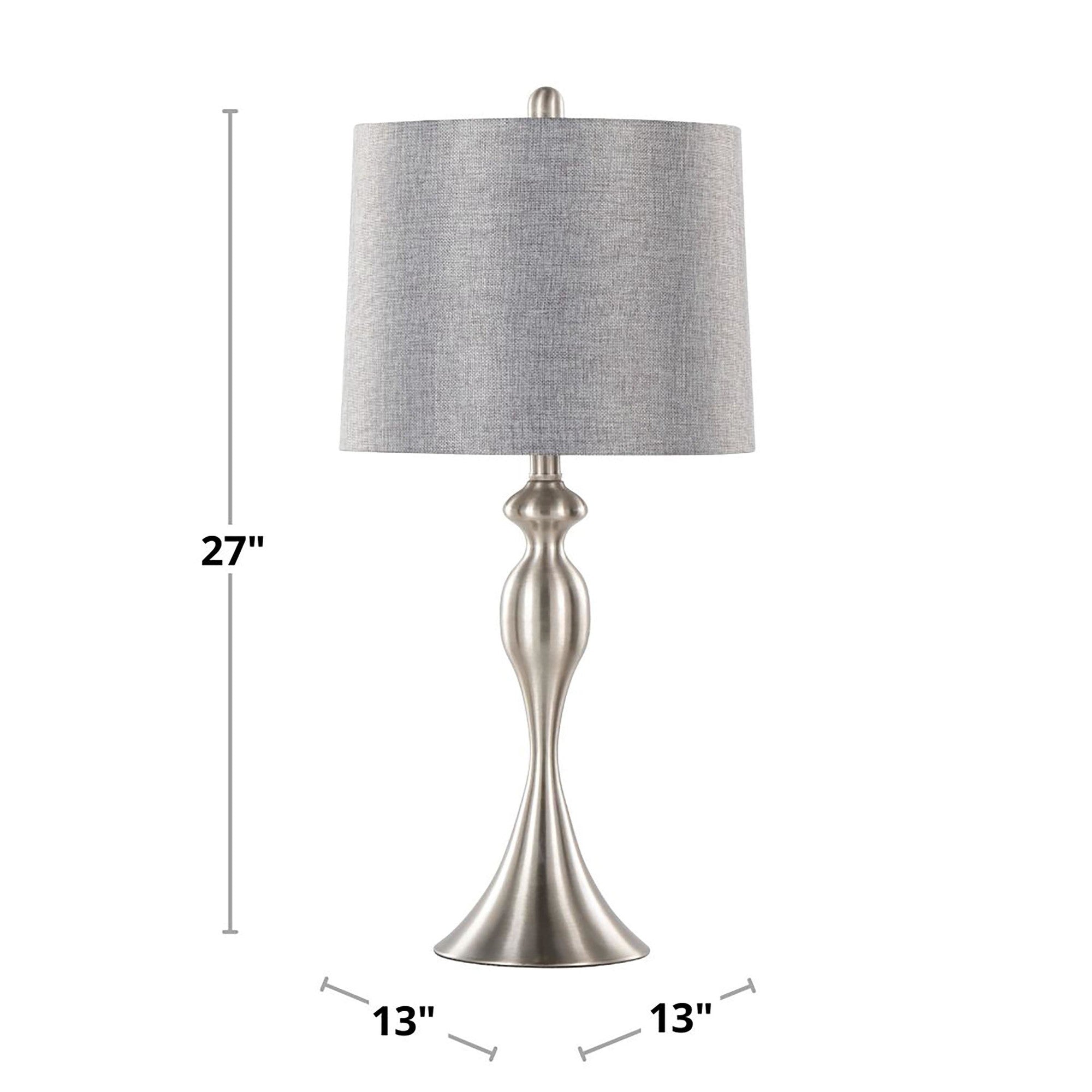27" Contemporary Metal Table Lamp