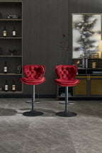 Set of 2 Bar Stools with Powder Footrest
