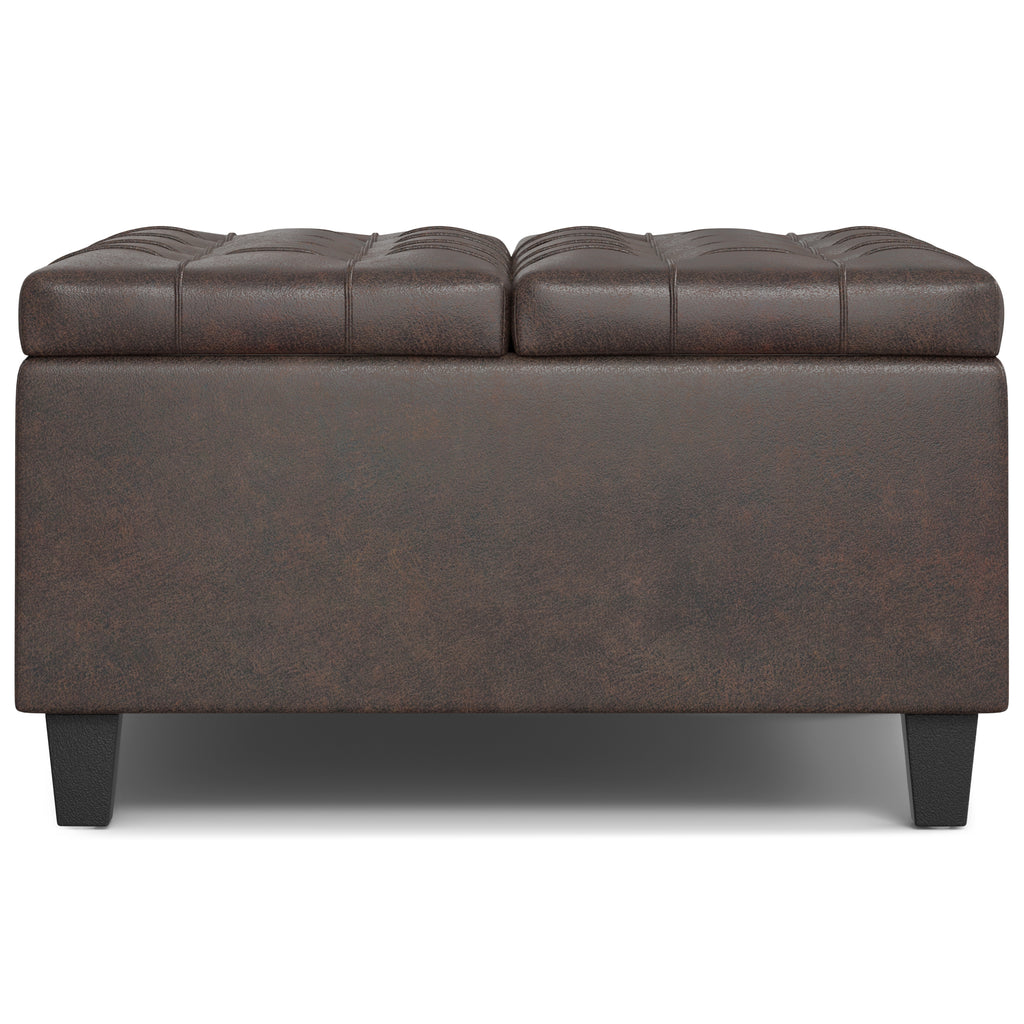 Harrison 30 Inch Wide Small Square Coffee Table Storage Ottoman