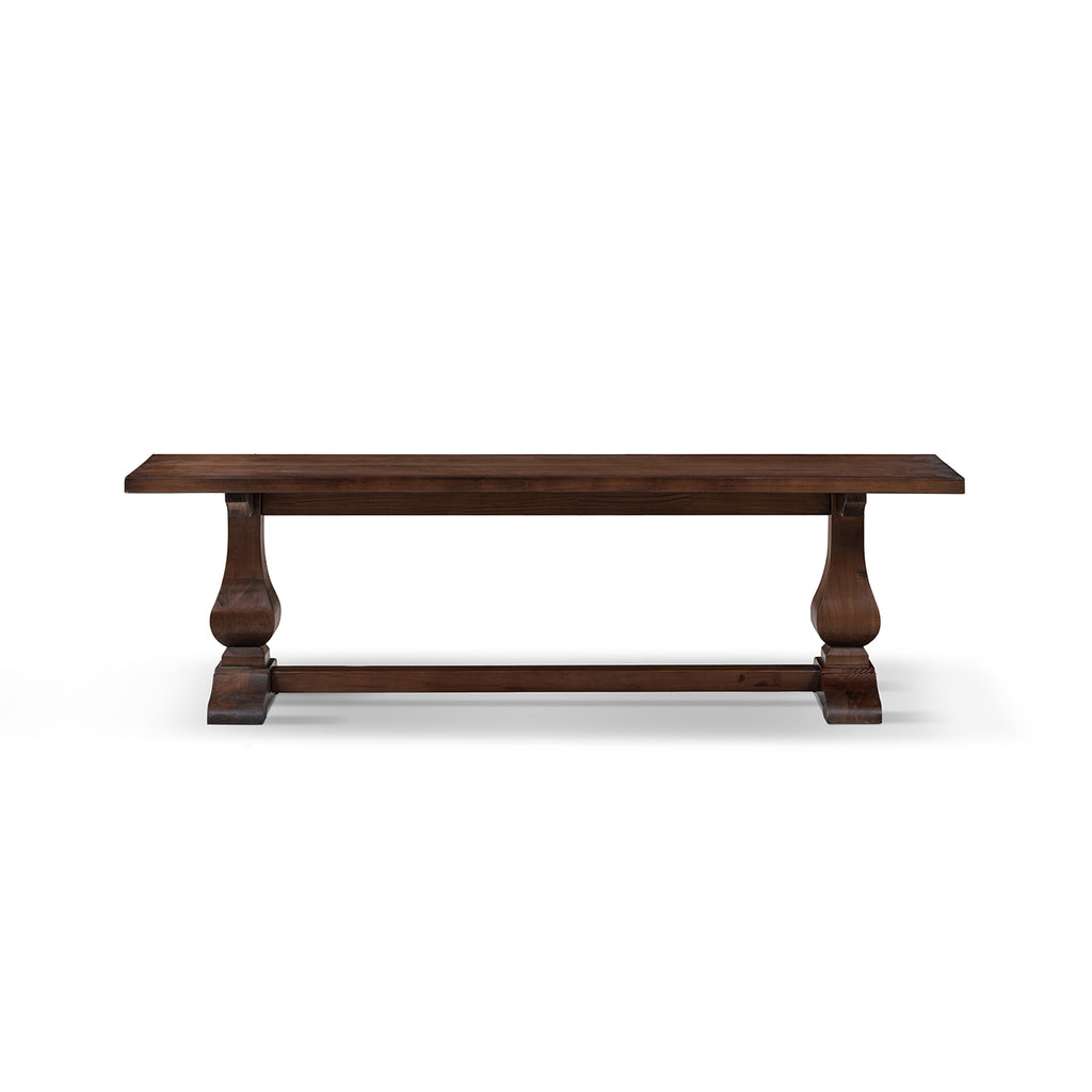 Whitmore 60-Inch Reclaimed Pine Trestle Dining Bench, Dark Brown