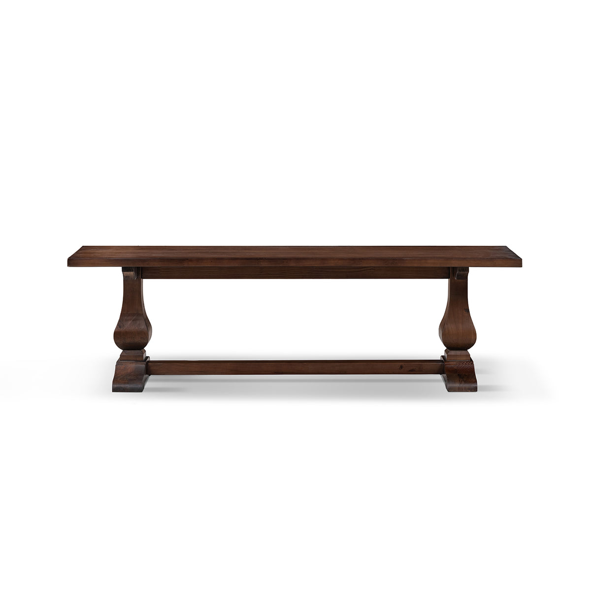 Whitmore 60-Inch Reclaimed Pine Trestle Dining Bench, Dark Brown