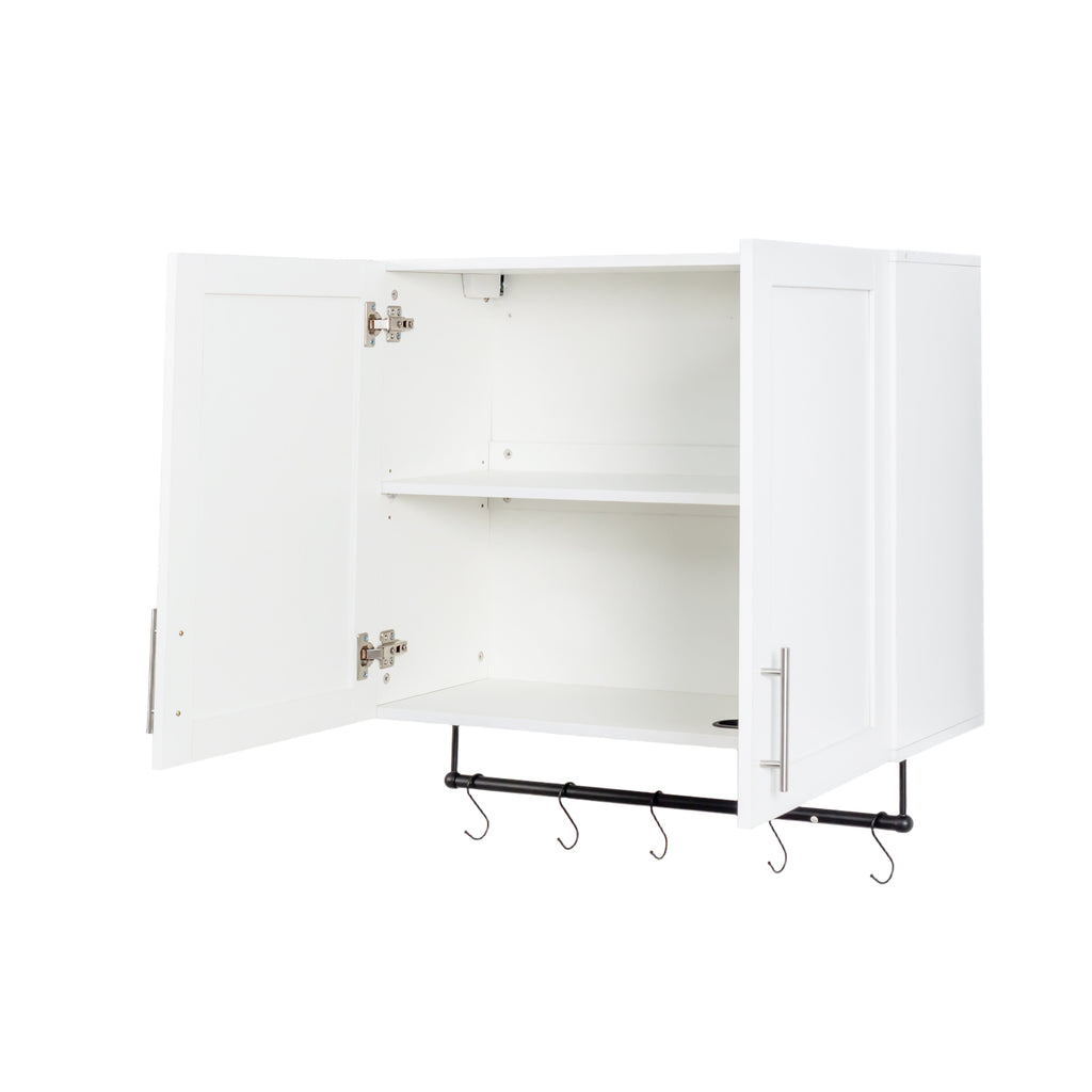 Bathroom Wall Cabinet with Adjustable Shelf and Towel Bar