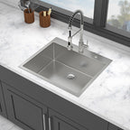 25" Single Bowl Drop In Kitchen Sink