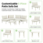 Topmax 6-Piece Patio Sofa Furniture Set