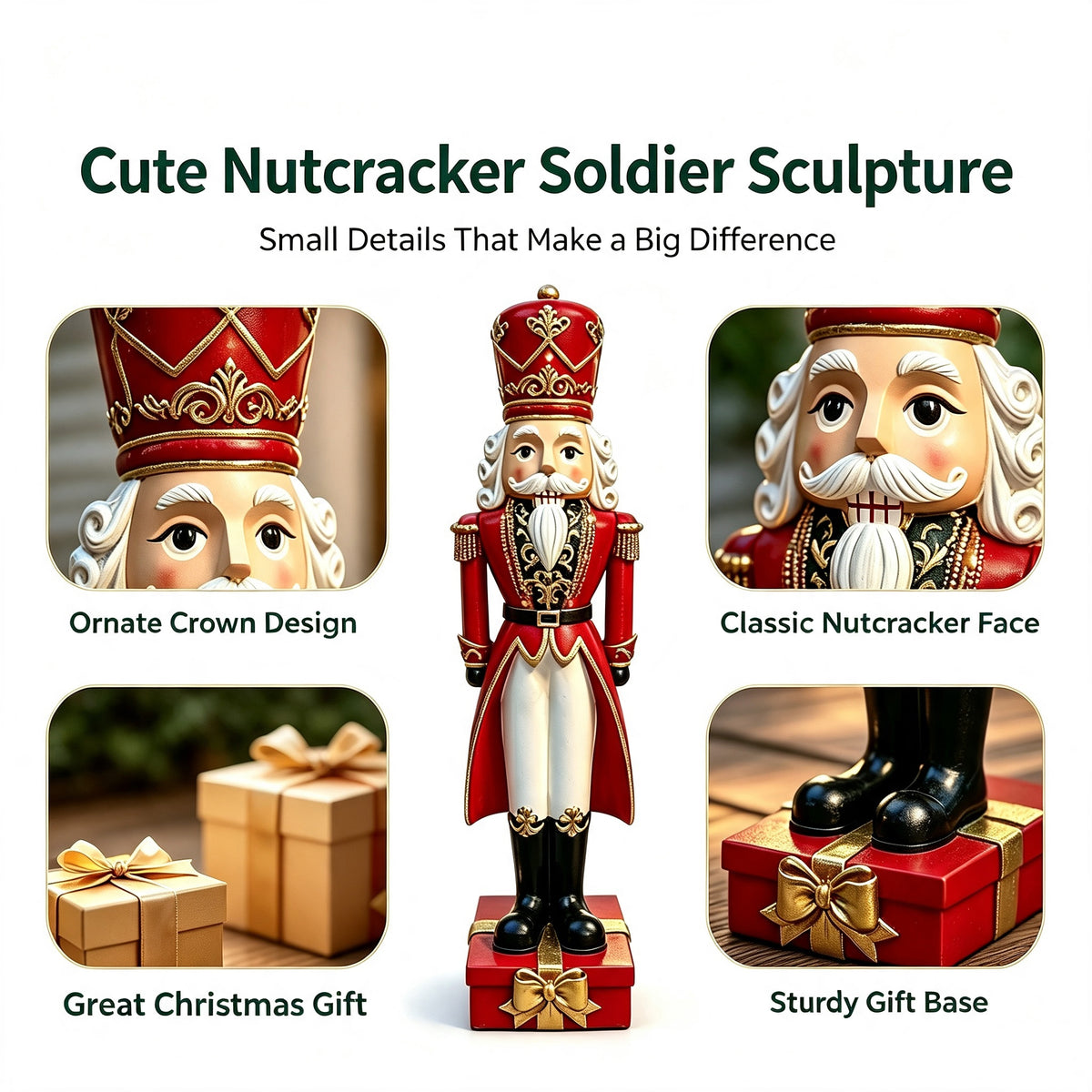 36'' Tall Christmas Nutcracker Soldier Statue