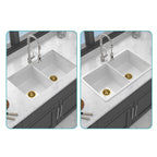 32"x19"x10" Undermount Double Bowl Porcelain Fireclay Kitchen Sink