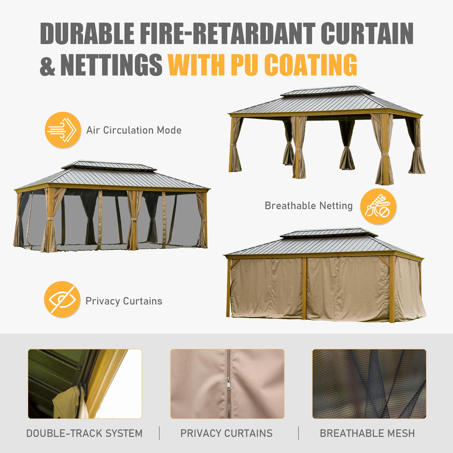 14x20FT Hardtop Gazebo