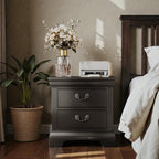 Classic Wooden Nightstand - Black