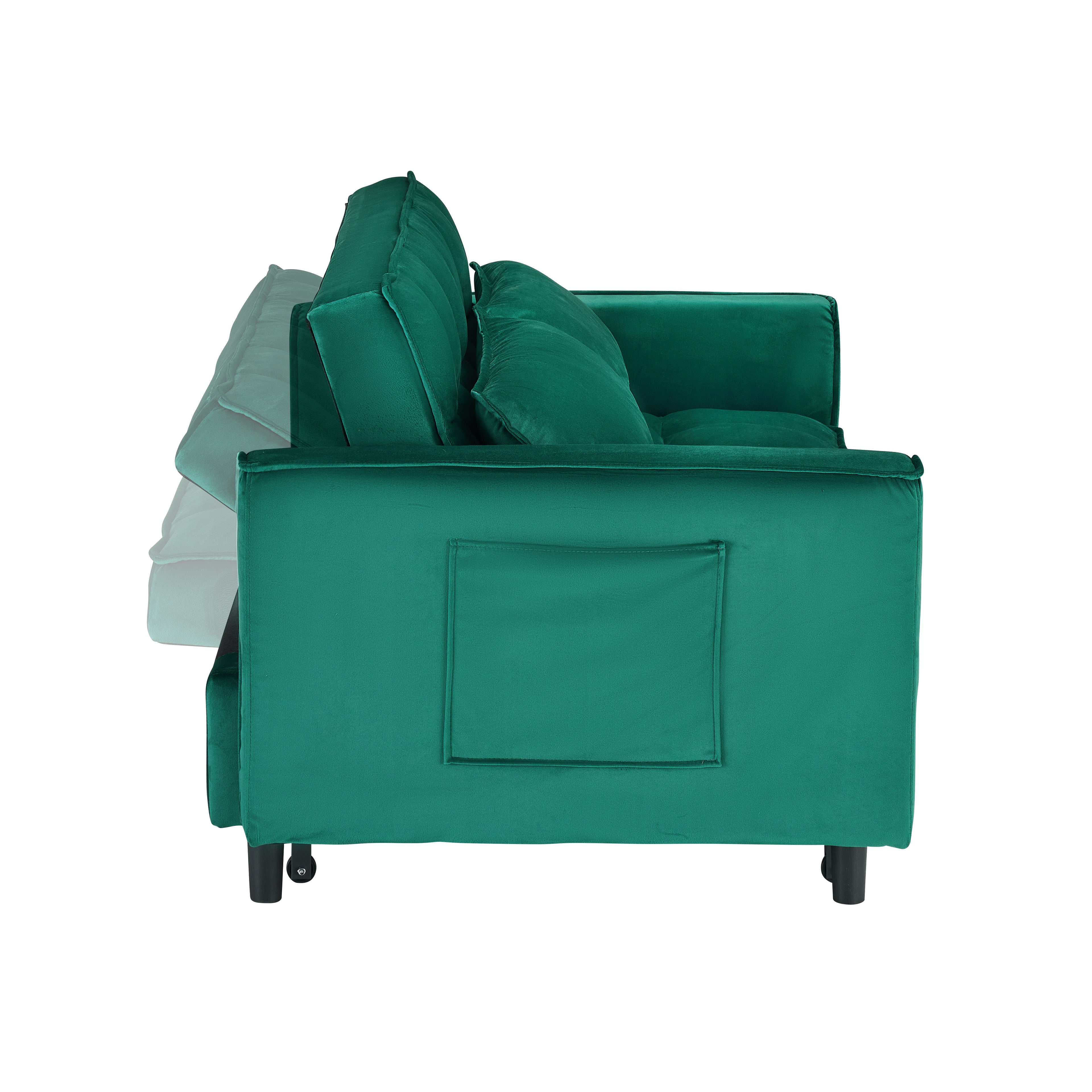55" Green Velvet Sofa with Elegant Design