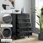 Modern 5-Drawer Dresser with Storage Cabinet