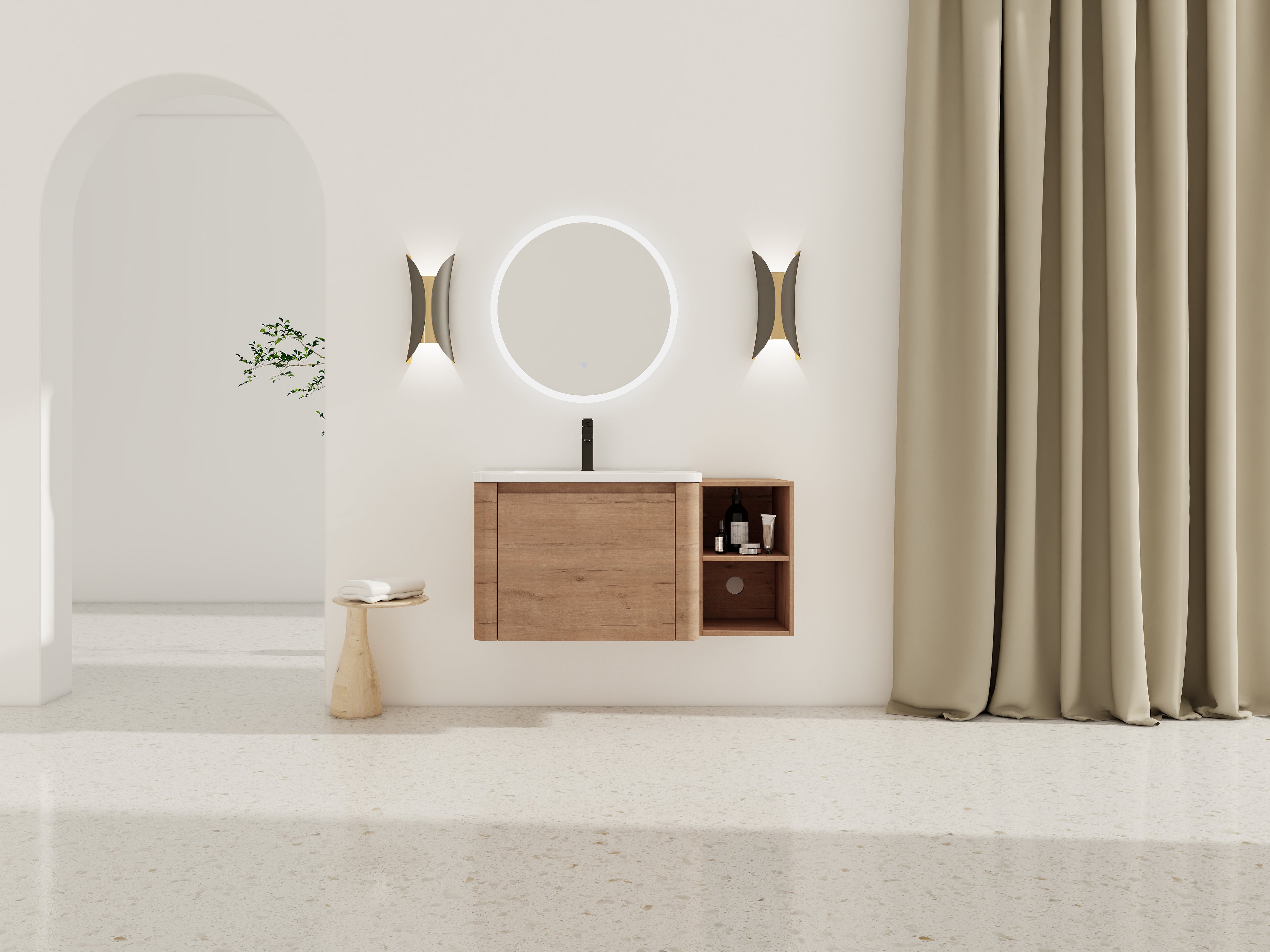 40" Wall-Mounted Bathroom Vanity