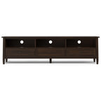 Warm Shaker 72 Inch Wide Solid Wood Low TV Stand in Tobacco
