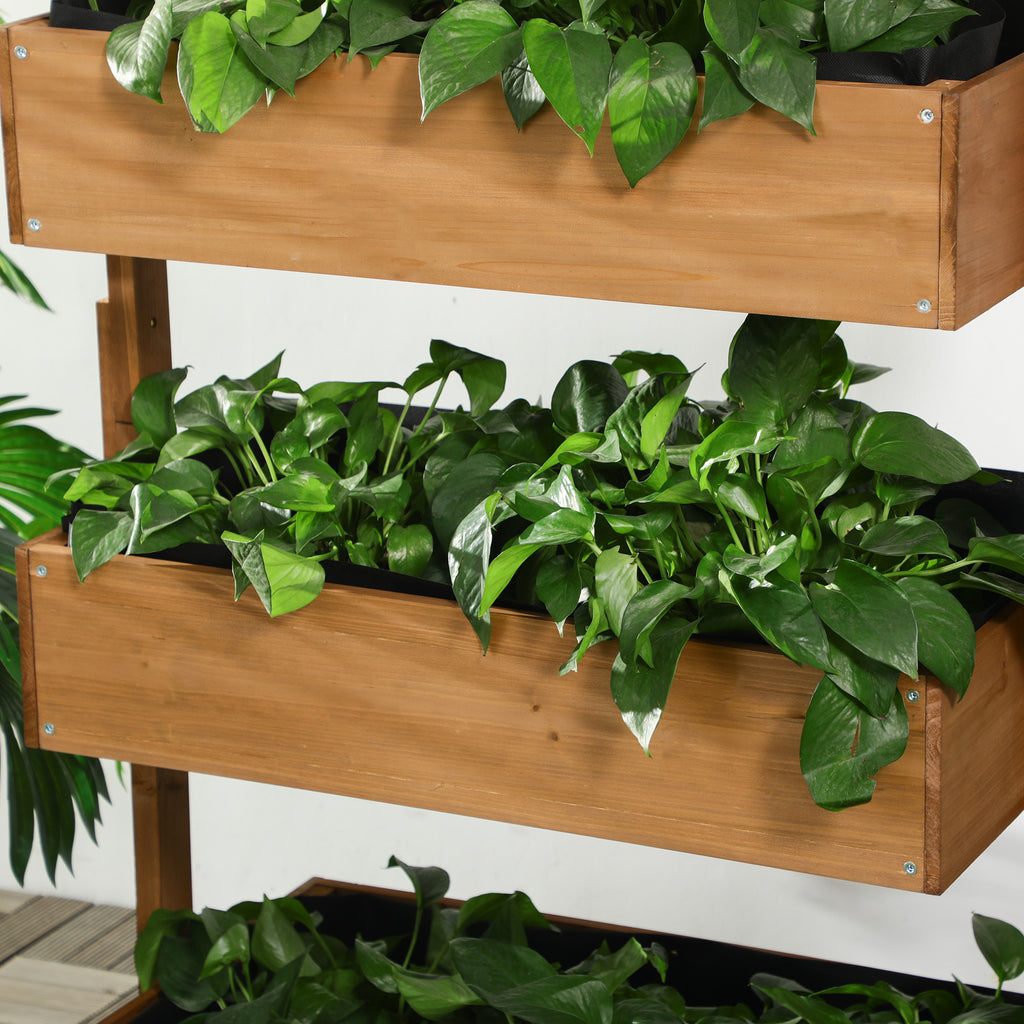 Outsunny Vertical Garden Planter, Wooden 4 Tier Planter Box