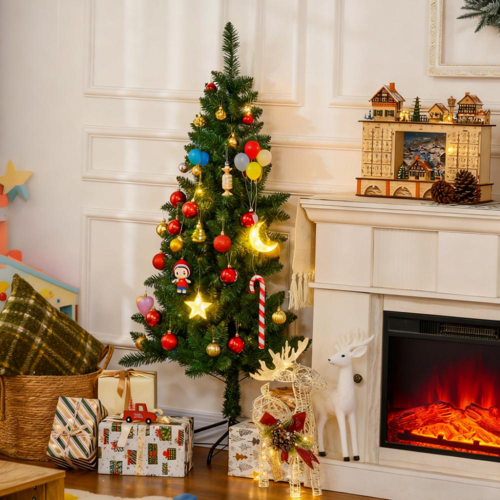 Artificial Half Christmas Tree with Auto Open Steel Base