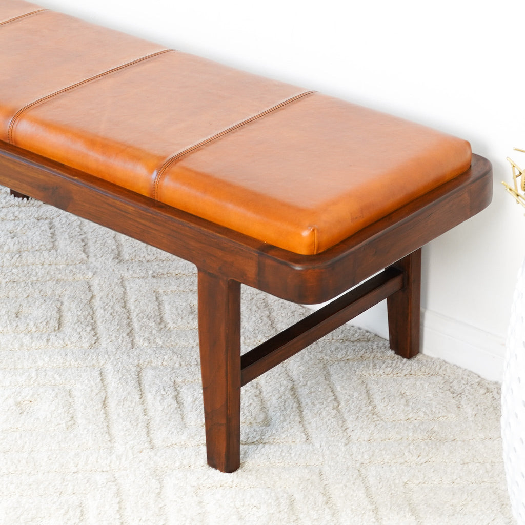 Maddox Mid-Century Modern Upholstered Bench