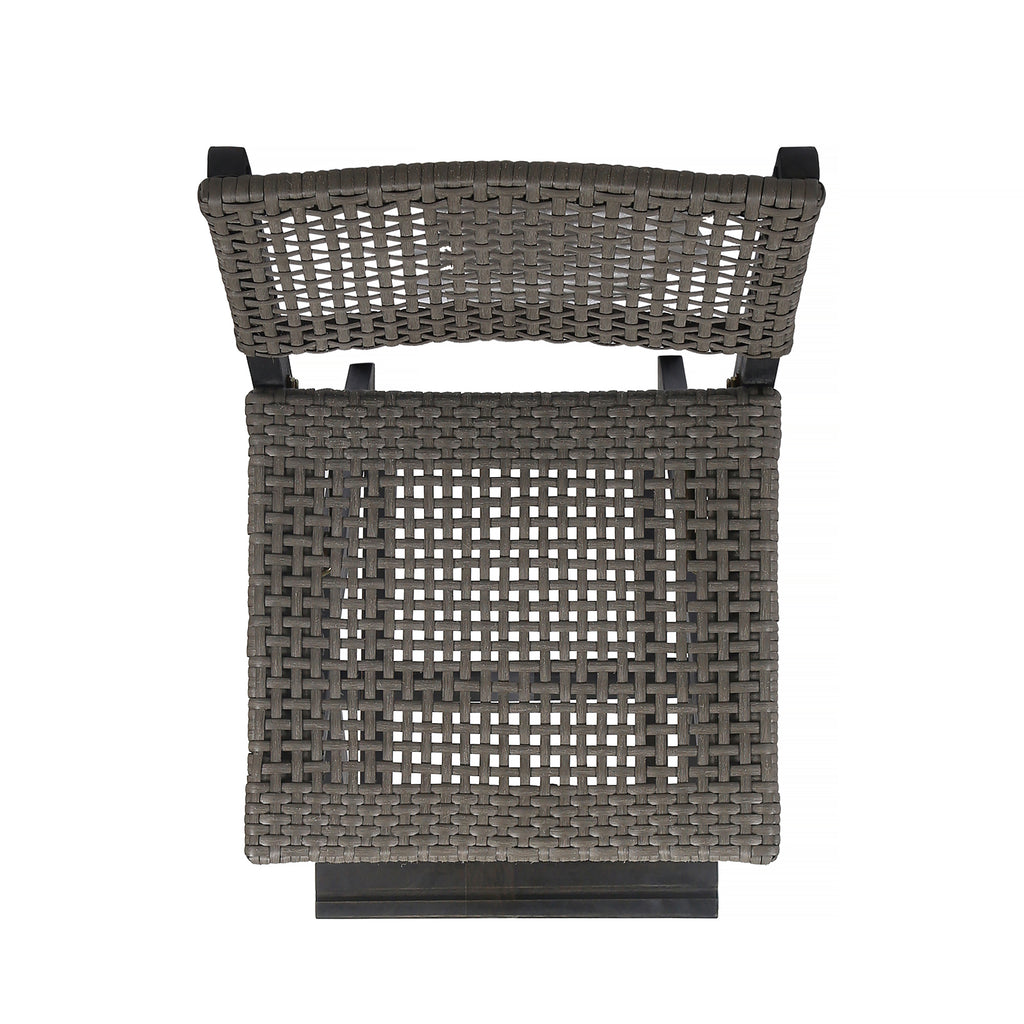 41.75" Outdoor Folding Acacia Wood Barstools