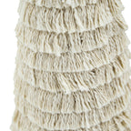 D5.1x21.7" Fringes Embellished Cone With Wooden Base