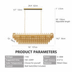 Modern Chandeliers for Dining Room, 54" Large Rectangle