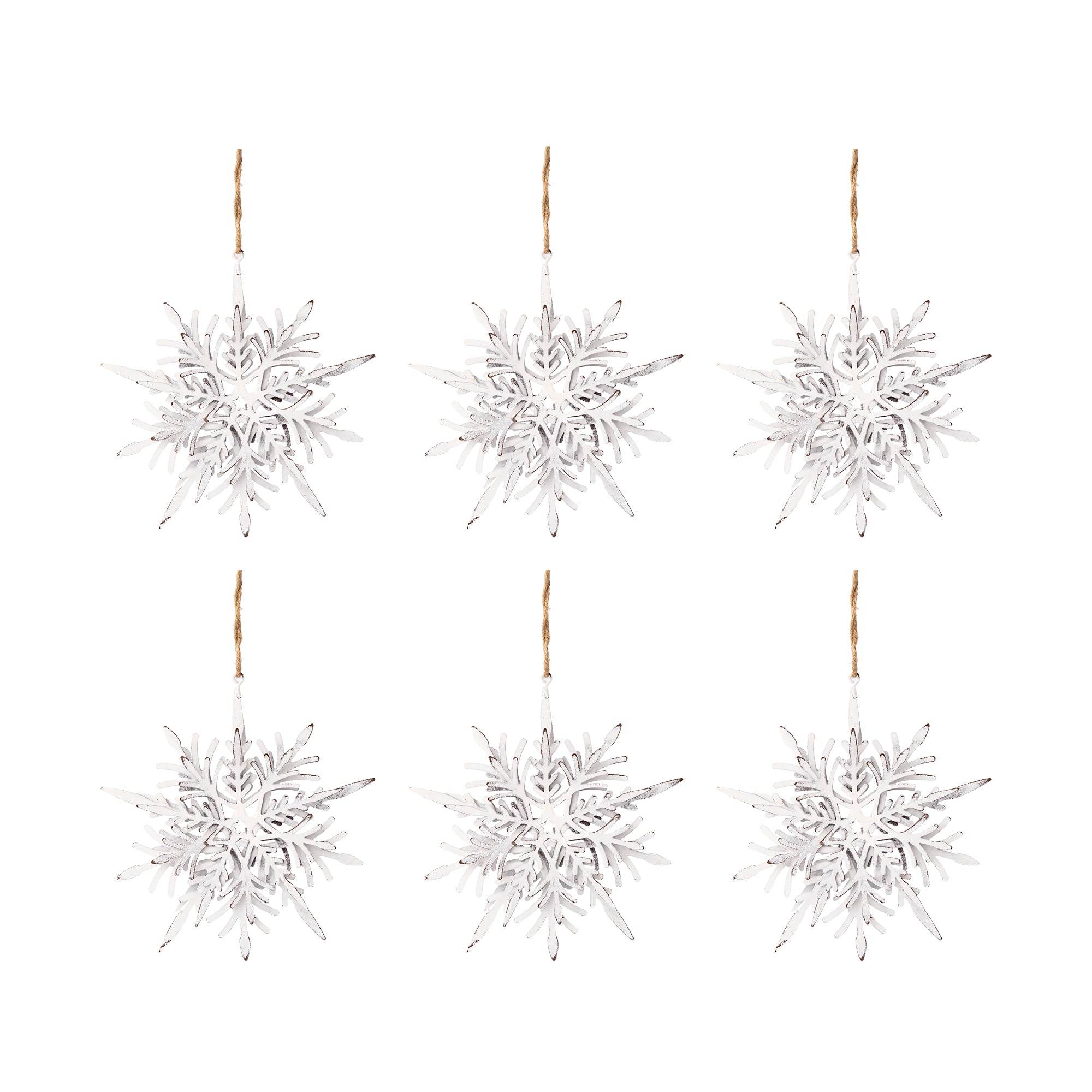 Iron Snowflake Hanger - Set of 6 Decorative Ornaments