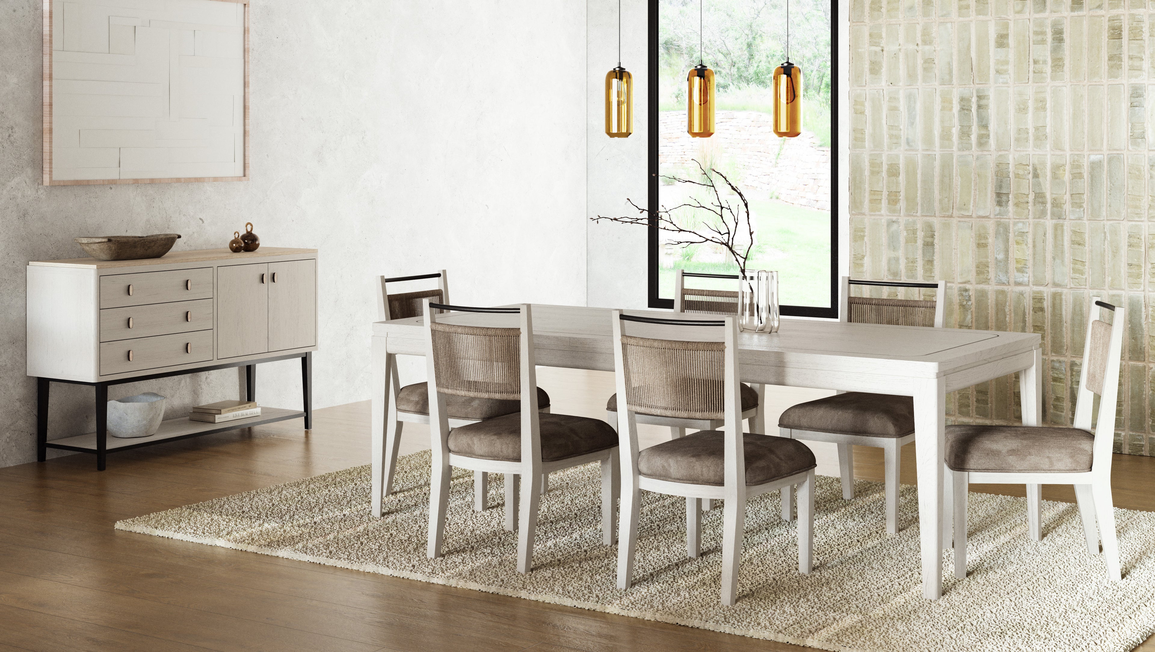 Rope Back Chair - Vanilla / Carmel (Set of 2)