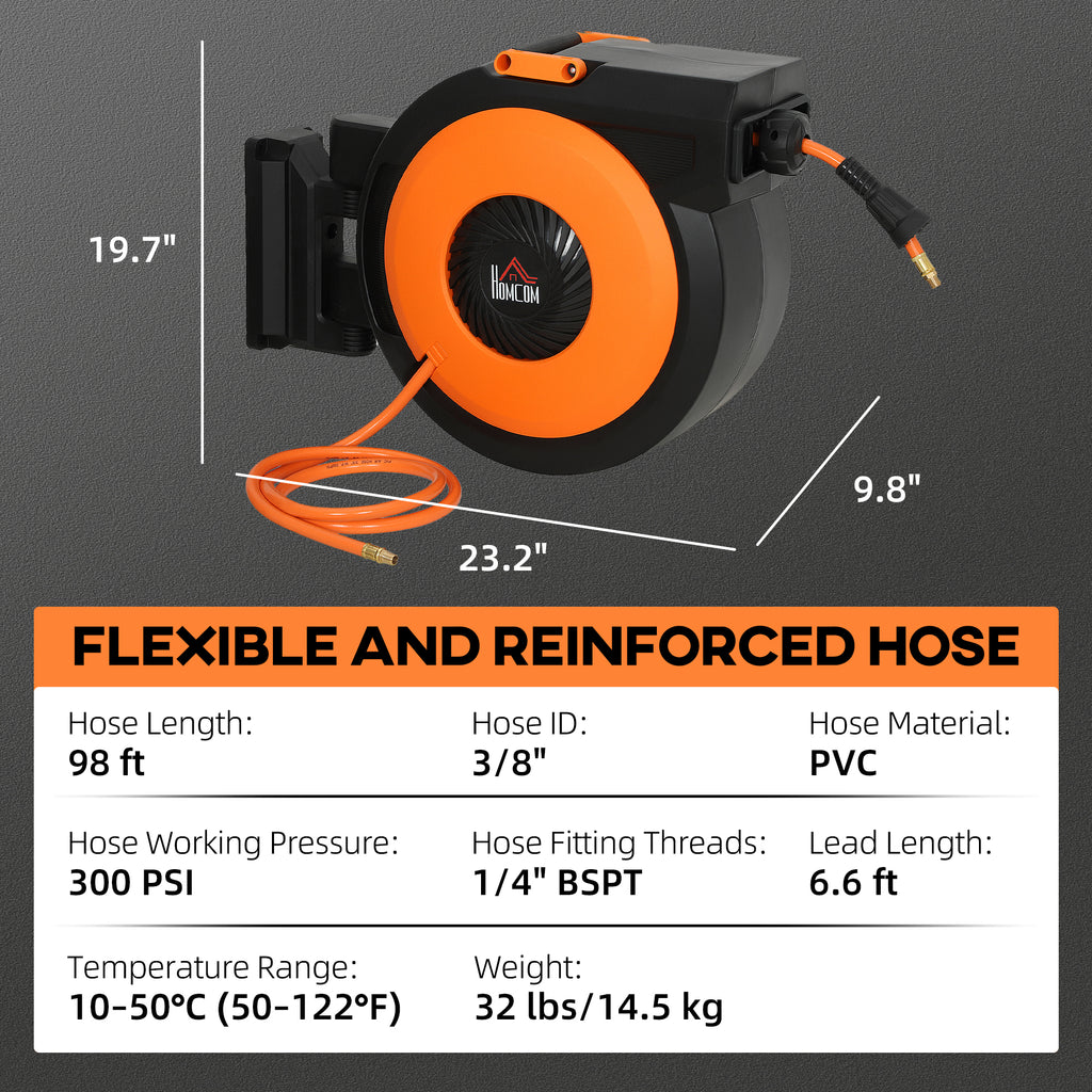 HOMCOM Retractable Air Hose Reel