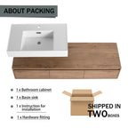 60 Inch Wall-Mounted Bathroom Vanity with Resin Sink