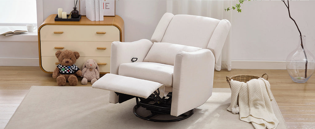 29.5" Wide Wingback Swivel Rocker Recliner Chair