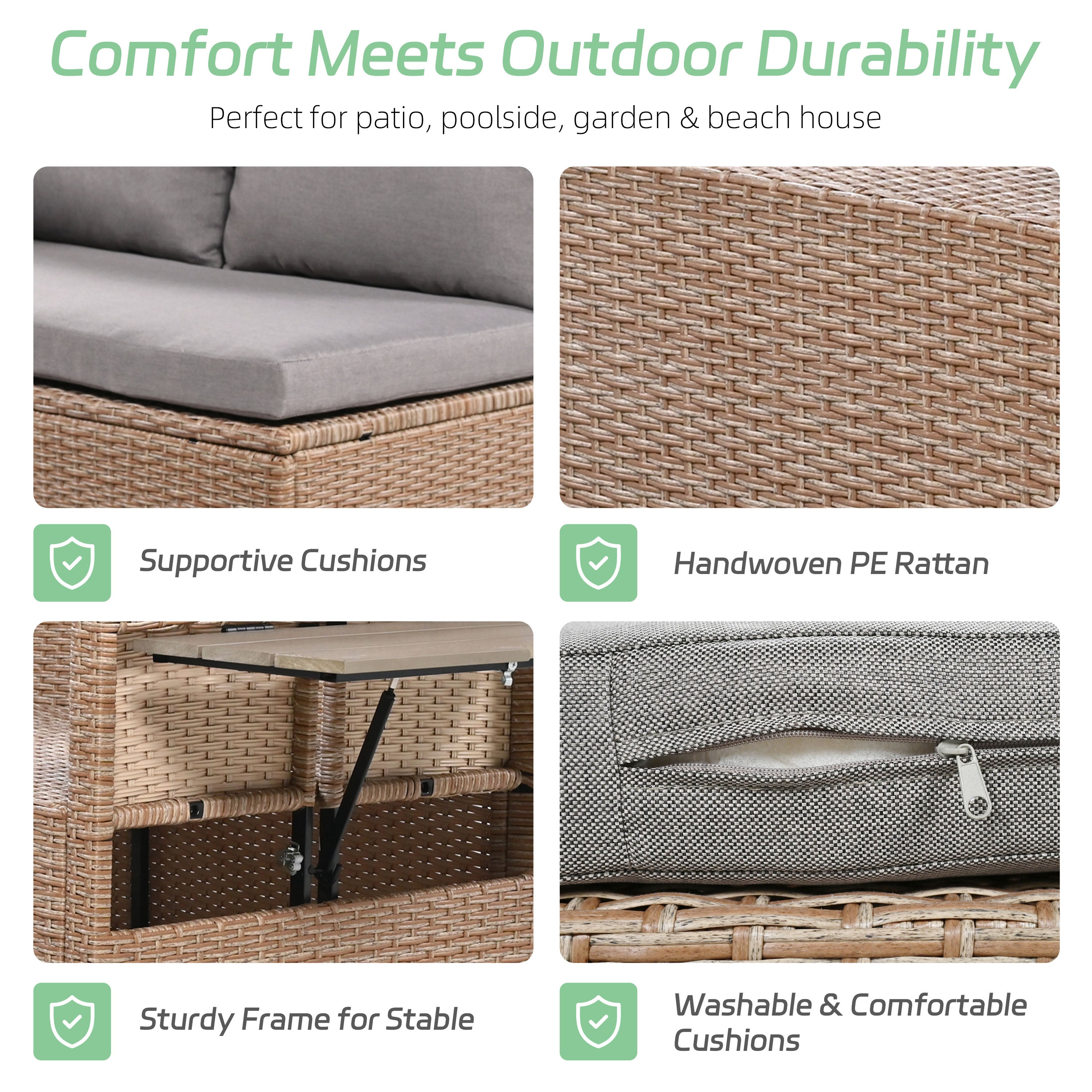 Tomax 5-Piece Outdoor Patio Rattan Sofa Set