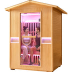 2000W Canadian Hemlock Double Outdoor Far Infrared Sauna Room