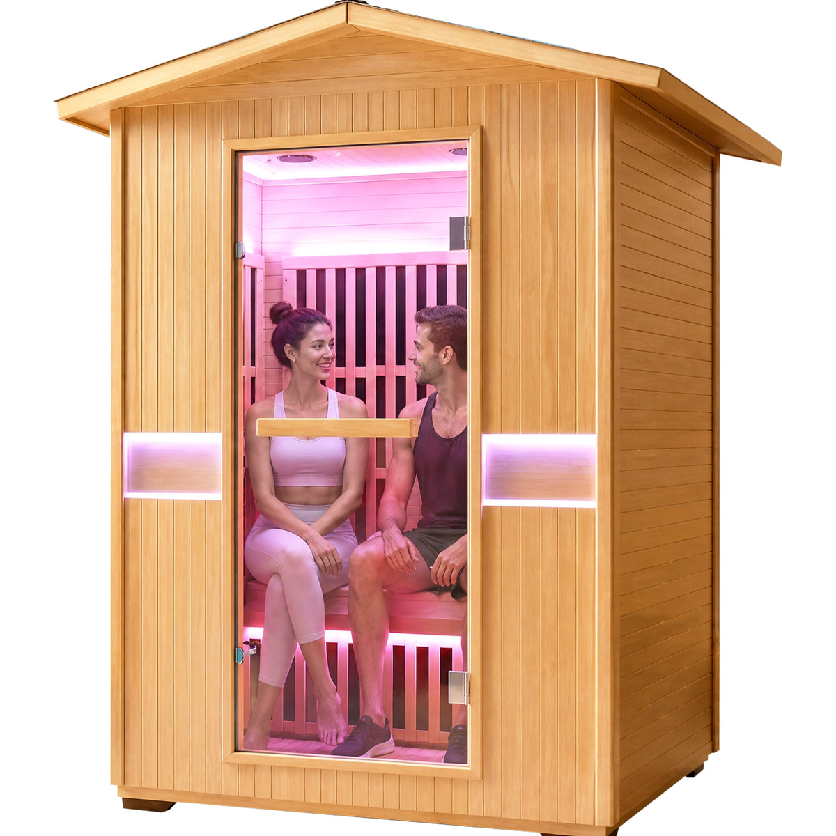 2000W Canadian Hemlock Double Outdoor Far Infrared Sauna Room